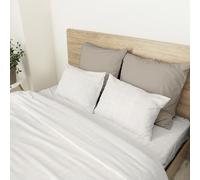 Ruggeri - Completo Letto - Set Lenzuola Matrimoniali con 2 Federe - Made in Italy - 100% Raso di Puro Cotone - Collezione Di Raso in Raso (Quadri Panna)