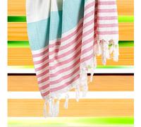 Ruggeri Maxi Telo Mare Spiaggia Fouta in Cotone, 170x170 cm, Azzurro
