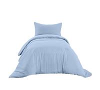 Ruggeri - Parure Copripiumino - 100% Puro Cotone - Made In Italy - Collezione Let's Color! (Singolo, Azzurro)