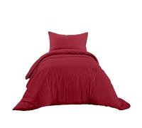 Ruggeri - Parure Copripiumino - 100% Puro Cotone - Made In Italy - Collezione Let's Color! (Singolo, Rosso)