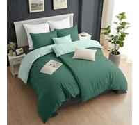 Ruggeri - Parure Copripiumino Matrimoniale | 100% Morbida Microfibra Stampata di Alta Qualità - Collezione Everyday (Optical Verde Bottiglia, 2 Copripiumino 135x200cm + 2 Federe 80x80cm)