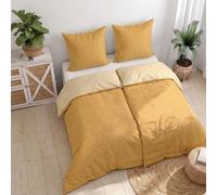 Ruggeri - Parure Copripiumino Matrimoniale | 100% Morbida Microfibra Stampata di Alta Qualità - Collezione Everyday (Optical Arancione, 2 Copripiumino 135x200cm + 2 Federe 80x80cm)