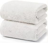 Ruggeri - Set 2 Teli Doccia e Bagno 70x140 cm - 100% Puro Cotone Extra Morbido - Collezione Asciugamani - Let's Color! (Bianco)