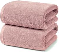 Ruggeri - Set 2 Teli Doccia e Bagno 70x140 cm - 100% Puro Cotone Extra Morbido - Collezione Asciugamani - Let's Color! (Rosa)