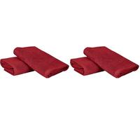 Ruggeri - Set 2 Teli Doccia e Bagno 70x140 cm - 100% Puro Cotone Extra Morbido - Collezione Asciugamani - Let's Color! (Rosso) (Confezione da 2)