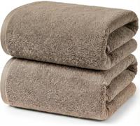 Ruggeri Set 2 Teli Doccia e Bagno 70x140 cm in Morbido Cotone, Tortora