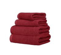 Ruggeri Set 4 Asciugamani Bagno 2 Viso + 2 Ospite, Cotone 500 gr, Rosso | 500 g/m, tessuto Dobby, 2 viso 50x100 cm, 2 ospite 40x50 cm, lavabile in lavatrice, 100% Cotone
