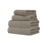 Ruggeri Set 4 Asciugamani Bagno 2 Viso + 2 Ospite, Cotone 500 gr, Tortora | 500 g/m, tessuto Dobby, 2 viso 50x100 cm, 2 ospite 40x50 cm, lavabile in lavatrice, 100% Cotone