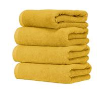 Ruggeri Set 4 Pezzi Asciugamani Bagno Ospiti, 40x50 cm, Cotone, Giallo | 500 g/m², tessuto Dobby, 4 ospite 40x50 cm, Lavabile in Lavatrice, 100% Cotone