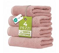 Ruggeri - Set 4 Asciugamani Ospiti 40x50 cm - 100% Puro Cotone Extra Morbido - Collezione Let's Color! (Rosa)