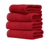 Ruggeri - Set 4 Asciugamani Ospiti 40x50 cm - 100% Puro Cotone Extra Morbido - Collezione Let's Color! (Rosso)
