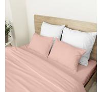Ruggeri - Set 4 pezzi Completo Letto Matrimoniale - 100% Puro Cotone - Made In Italy - Collezione Let's Color! (Rosa)