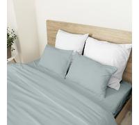 Ruggeri - Set 4 pezzi Completo Letto Matrimoniale - 100% Puro Cotone - Made In Italy - Collezione Let's Color! (Grigio, Matrimoniale)