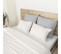 Ruggeri - Set 4 pezzi Completo Letto Matrimoniale - 100% Puro Cotone - Made In Italy - Collezione Let's Color! (Bianco)