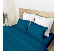 Ruggeri - Set 4 pezzi Completo Letto Matrimoniale - 100% Puro Cotone - Made In Italy - Collezione Let's Color! (Blu)