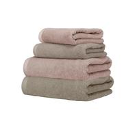 Ruggeri - Set Asciugamani 2 + 2 | Viso + Ospite | 100% Cotone Extra Morbido 500 gr - Let's Color! (Rosa e Tortora)