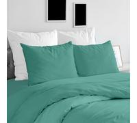 Ruggeri - Set Completo Copripiumino - 100% Puro Cotone - Made In Italy - Collezione Let's Color! (Matrimoniale, Verde)