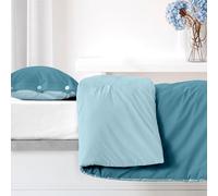 Ruggeri - Parure Copripiumino - 100% Cotone di Alta Qualità Morbido e Traspirante | 2 Federe + 1 Copripiumino | Collezione Everyday (Blu, Singolo)