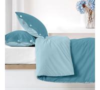 Ruggeri - Parure Copripiumino - 100% Cotone di Alta Qualità Morbido e Traspirante | 2 Federe + 1 Copripiumino | Collezione Everyday (Blu, Matrimoniale)