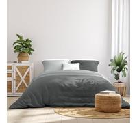 Ruggeri - Set Copripiumino Matrimoniale | 100% Morbida Microfibra di Alta Qualità - Collezione Everyday (Grigio Bicolor, Copripiumino 240x220cm + 2 Federe 63x63cm)