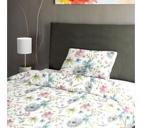 Ruggeri Set Copripiumino Piazza e Mezza, Cotone, Made In Italy, Eden | 1 lenzuolo a sacco di 200 x 200 cm con risvolto di 40 cm e 1 federa di 50 x 80 cm con chiusura a sacco di 20 cm