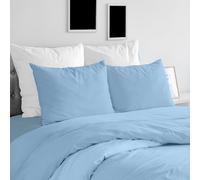 Ruggeri Set Lenzuola Completo Copripiumino Matrimoniale, Cotone, Azzurro