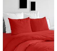Ruggeri Set Lenzuola Completo Copripiumino Matrimoniale, Cotone, Rosso