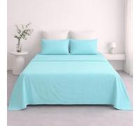 Ruggeri - Completo Letto - 100% Morbida Microfibra di Alta Qualità | 2 Federe 50x80cm + 1 Lenzuolo con Angoli 170x195cm + 1 Lenzuolo Sopra 240x280cm - Collezione Beat (Azzurro, Matrimoniale)