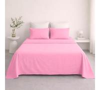 Ruggeri - Completo Letto - 100% Morbida Microfibra di Alta Qualità | 2 Federe 50x80cm + 1 Lenzuolo con Angoli 170x200cm + 1 Lenzuolo Sopra 240x280cm - Collezione Beat (Rosa Cipria, Matrimoniale)