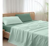 Ruggeri - Completo Letto - 100% Morbida Microfibra di Alta Qualità | 2 Federe + 1 Lenzuolo con Angoli + 1 Lenzuolo Sopra - Collezione Everyday (Verde Bicolor, Matrimoniale)