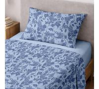 Ruggeri Set Lenzuola Completo Letto Singolo, in Microfibra Floreale Azzurro