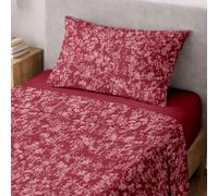 Ruggeri Set Lenzuola Completo Letto Singolo, in Microfibra Floreale Rosso