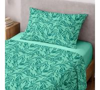 Ruggeri Set Lenzuola Completo Letto Singolo, in Microfibra Floreale Verde