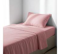 Ruggeri Set Lenzuola Completo Letto Singolo, in Microfibra, Rosa