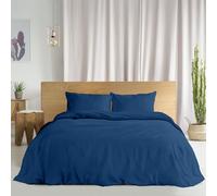Ruggeri - Parure Copripiumino - 100% Puro Cotone - Made In Italy - Collezione Let's Color! (Matrimoniale, Blu)