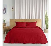 Ruggeri - Parure Copripiumino - 100% Puro Cotone - Made In Italy - Collezione Let's Color! (Matrimoniale, Rosso)