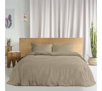 Ruggeri Set Lenzuola Copripiumino Matrimoniale, Cotone, Tortora