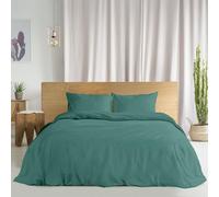 Ruggeri Set Lenzuola Copripiumino Matrimoniale, Cotone, Verde