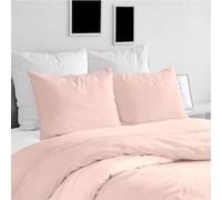 Ruggeri Set Lenzuola Copripiumino Matrimoniale, Raso, Rosa
