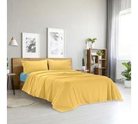 Ruggeri - Completo Letto Matrimoniale - 100% Cotone - Collezione Good Vibes (Giallo e Azzurro)
