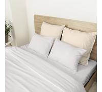 Ruggeri - Set lenzuola Matrimoniali - Made in Italy - 100% Raso di Puro Cotone - Collezione Masterclass (Grigio Perla)