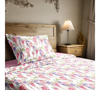 Ruggeri - Set lenzuola Piazza e Mezza - Made in Italy - 100% Puro Cotone - Collezione Flower Mon Amour (Sinfonia)