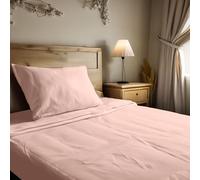 Ruggeri Set Lenzuola3 Pezzi Completo Letto, Piazza e Mezza, Cotone, Rosa