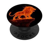 Ruggito del Leone di Fuoco Arte, Leoni d'amore PopSockets PopGrip Adesivo