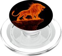 Ruggito del Leone di Fuoco Arte, Leoni d'amore PopSockets PopGrip per MagSafe