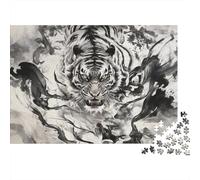 Ruggito del Tigre d'Inchiostro Puzzle in Legno Impermeabile Puzzles Da 1000 Pezzi Per Adulti Impossibili Giochi Educativi