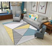 RUGMRZ antiscivolo tappeti 180x230cm Giallo grigio, tappetto grande Geometria moderna per la sala da pranzo della camera dei bambini