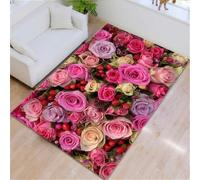 RUGMRZ Arredamento Camera 80X120Cm Salotto Tappeti Rosso Lunghi Per Corridoio Tappetto Cameretta Bambina Tappeto Peloso Tapetti Da Salottosala De Estar Dormitorio Niña Patrón Flores Cál