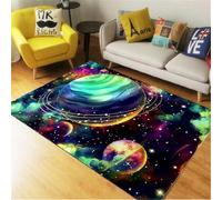 RUGMRZ Arredi Camera Da Letto Ragazza 160X200Cm Tapeto Verde Scendiletto Accessori Cameretta Bimba Tappeto Casa Moderni Soggiorno Antiscivolo Per Tappetipaisaje Planeta Antideslizante, Resistente A L