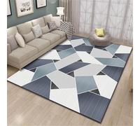 RUGMRZ Scendiletto Camera Da Letto 180X250Cm Tappeto Moquette 46 Blu Soggiorno Minimalista Per Uso Domestico Geometria Bianca Salone Passatoia Corridoio